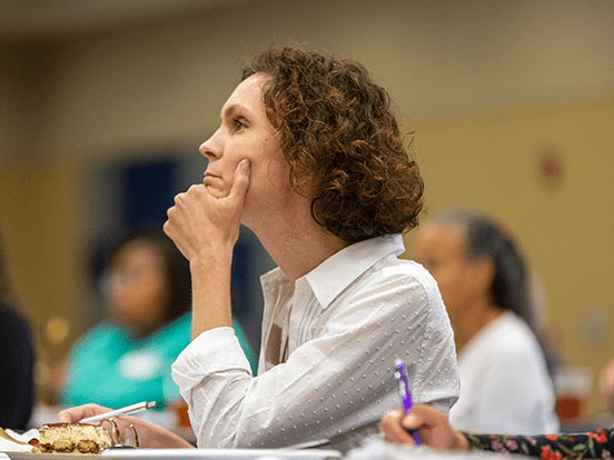 This is a photo of an attendee at the dysgraphia workshop
